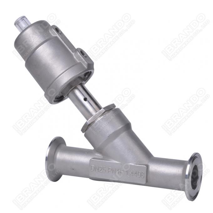 1/2'' Threaded DN15 Stainless Steel Y Type Pneumatic Angle Seat Valve